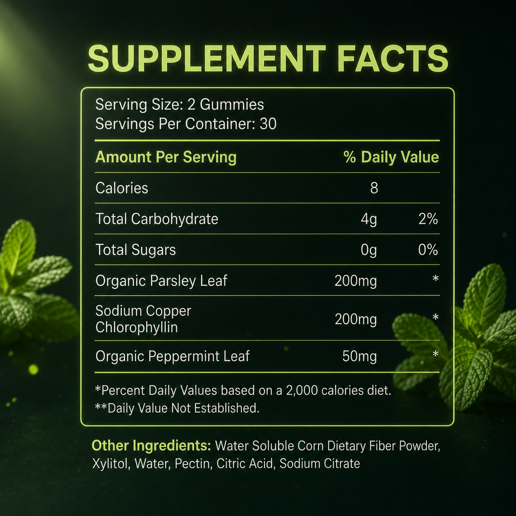 InoCleanse+ Chlorophyll Gummies - For Body Odor, Detox & Skin