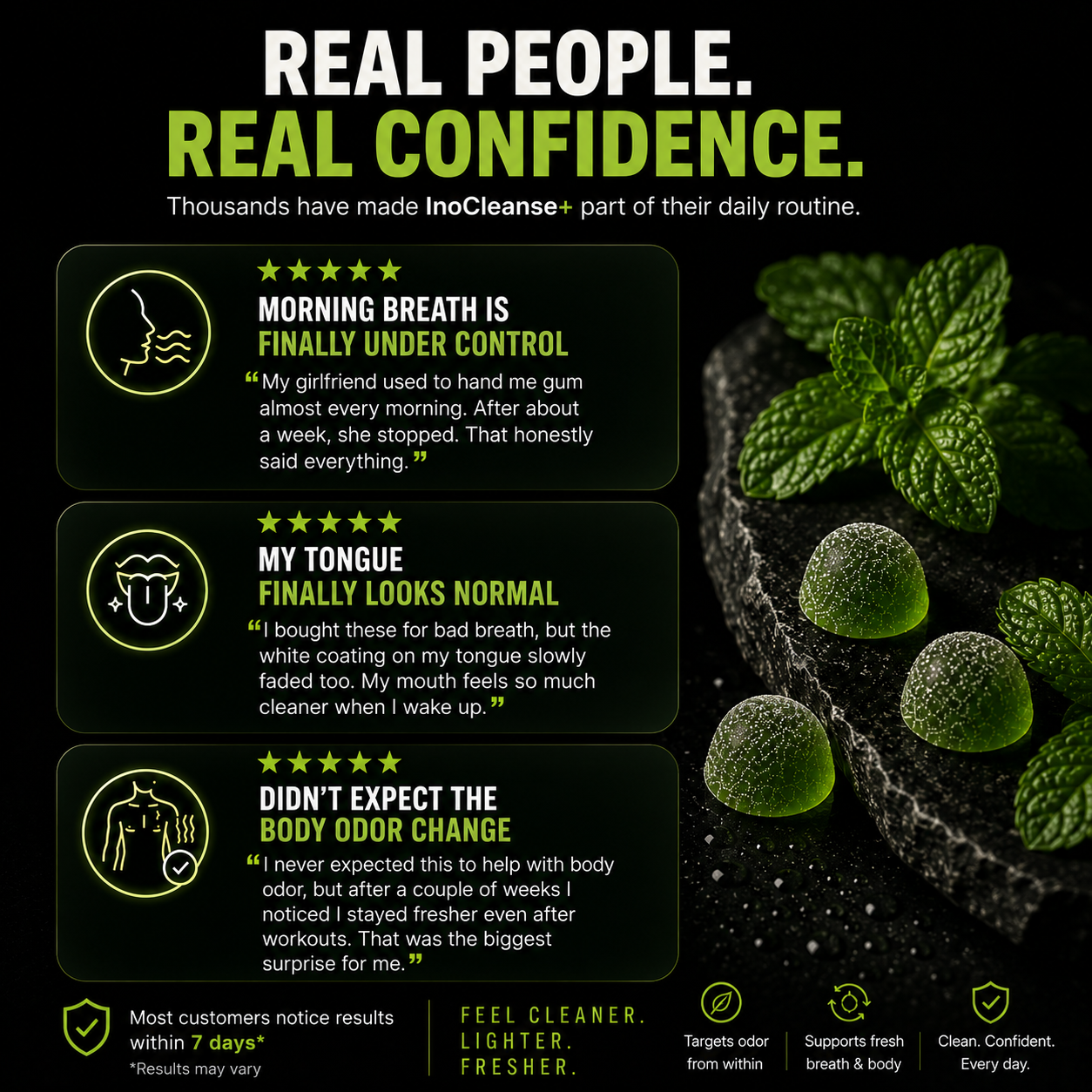 InoCleanse+ | Chlorophyll Gummies - Fresh Breath & Body Odor Control