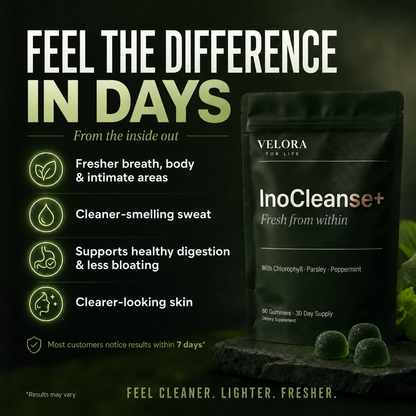 InoCleanse+ Chlorophyll Gummies - For Body Odor, Detox & Skin